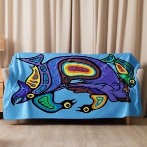 “Wolf Clan Visionary” Mark Anthony Jacobson Native Art Blanket Limited Edition